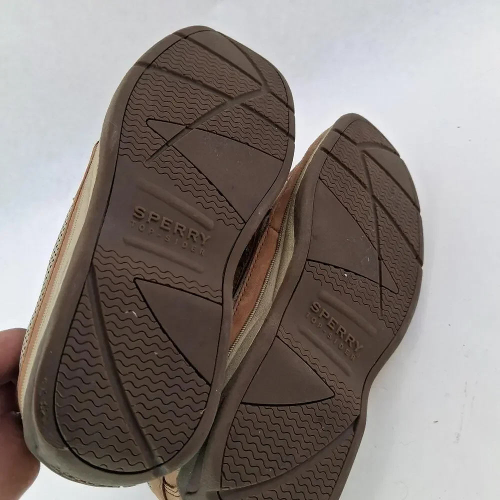 Sperry Top-Sider Lanyard Shoes Size 6.5M Brown Leather Boat Deck Casual